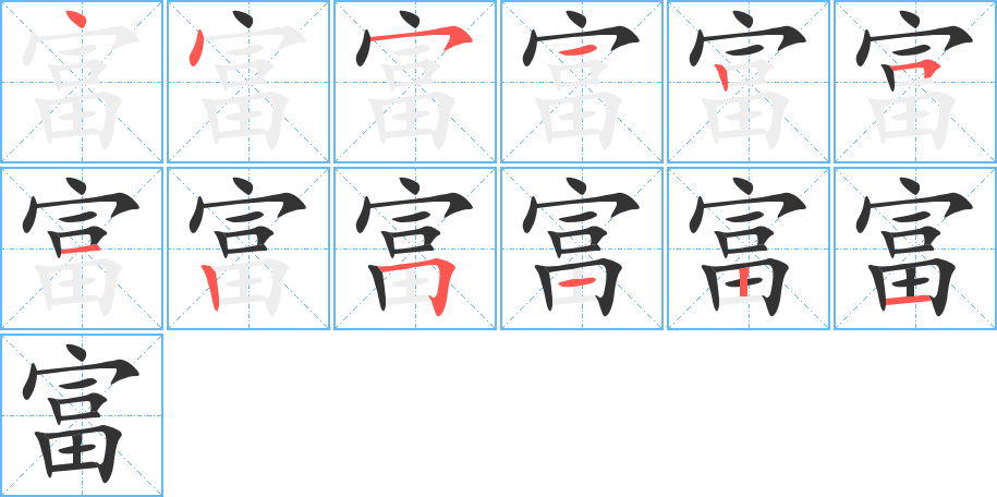 富字的笔画顺序