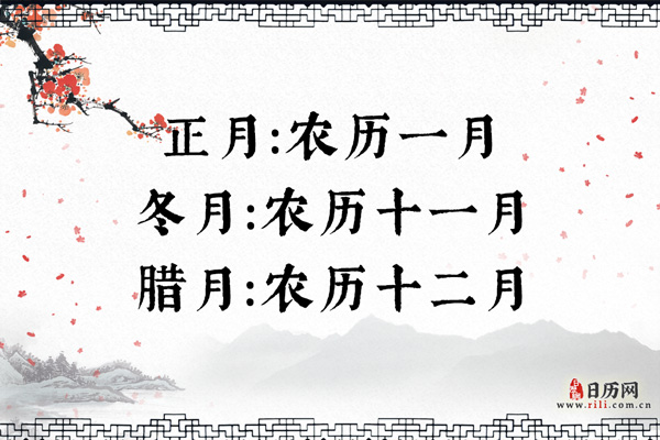 冬月腊月正月是什么意思