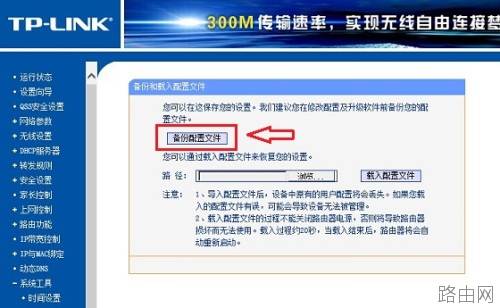 普联路由器设置怎么备份?