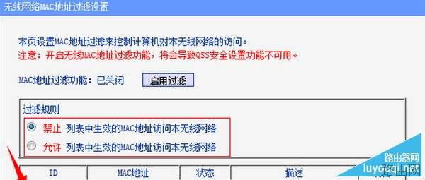 MAC地址过滤功能怎么设置？