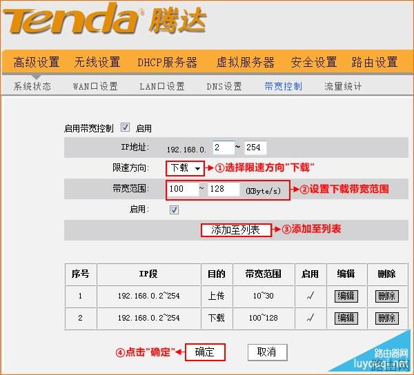 腾达（Tenda）无线路由器如何分配网速？