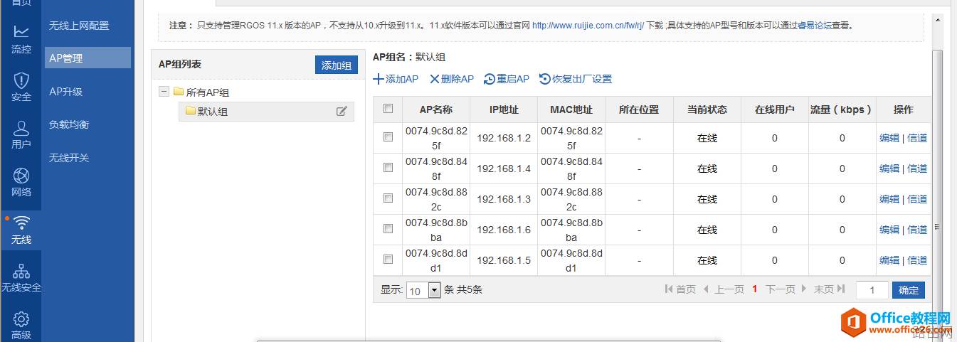 锐捷 RG-NBR108G-P 多功能多合一千兆路由器 AC POE供电调试