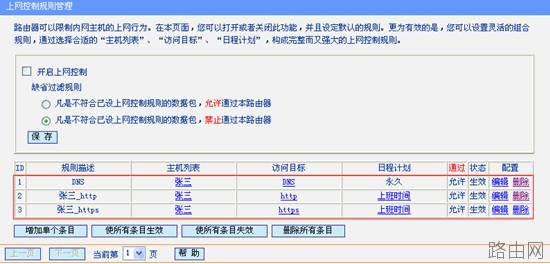 无线路由器上网控制功能使用设置图解教程