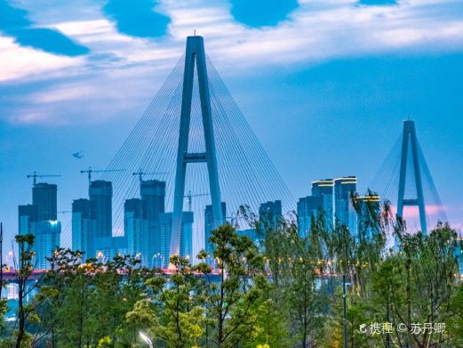 武汉白沙洲大桥江滩公园