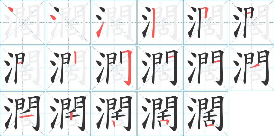 濶字的笔画顺序
