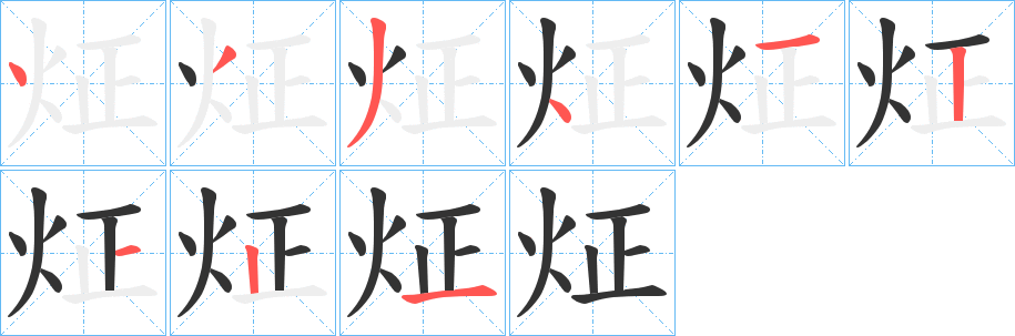 炡字的笔画顺序