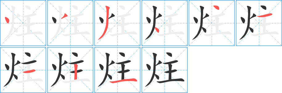 炷字的笔画顺序