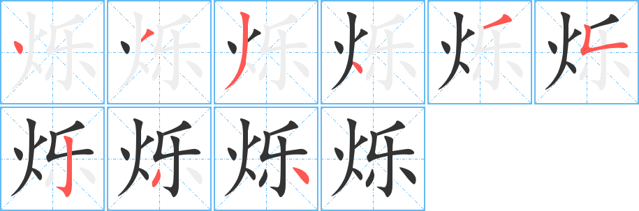 烁字的笔画顺序