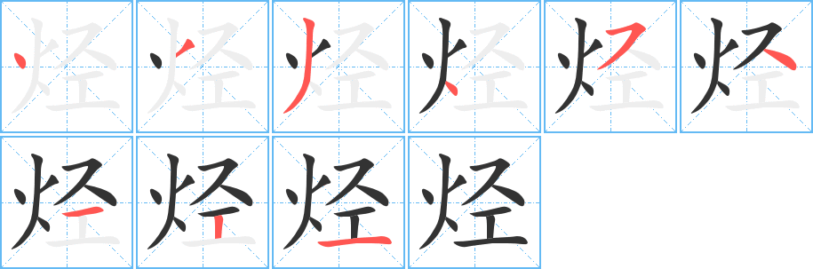 烃字的笔画顺序