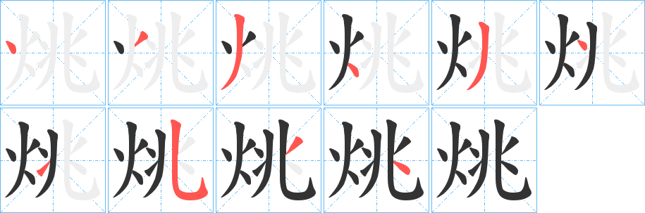烑字的笔画顺序