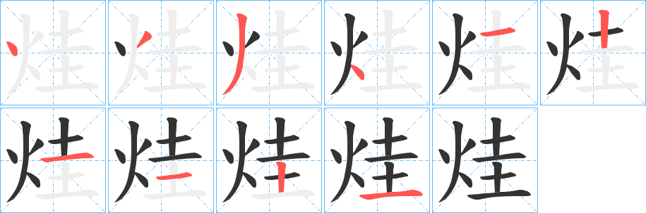 烓字的笔画顺序