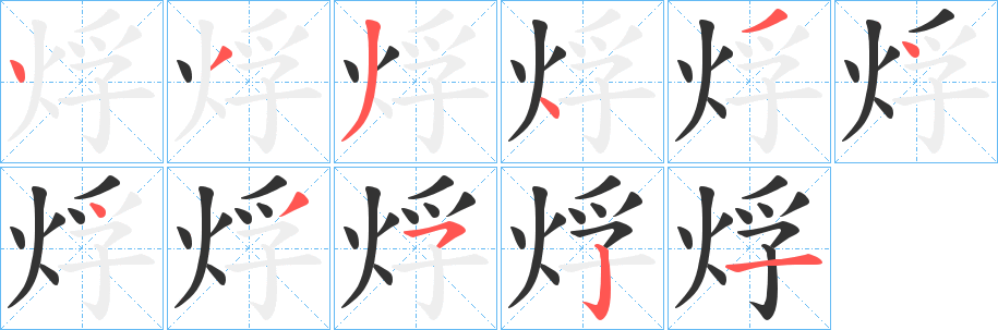 烰字的笔画顺序