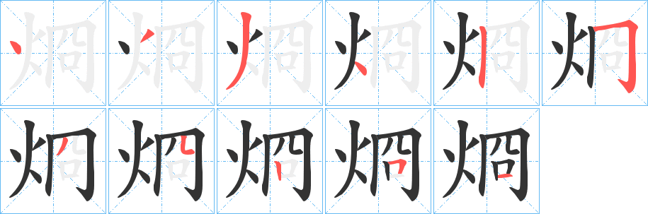 烱字的笔画顺序