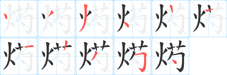 烵字的笔画顺序
