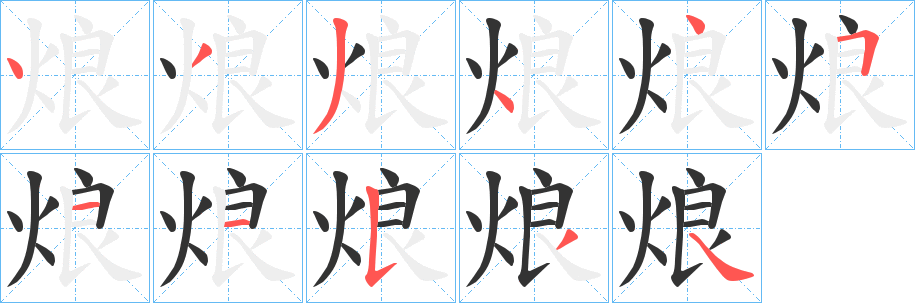 烺字的笔画顺序