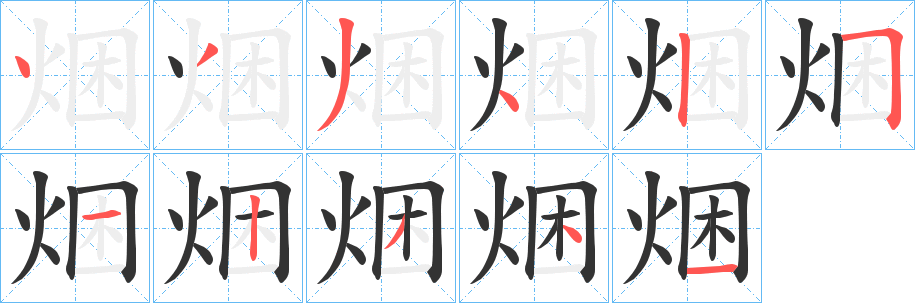 焑字的笔画顺序