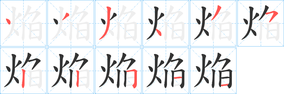 焔字的笔画顺序