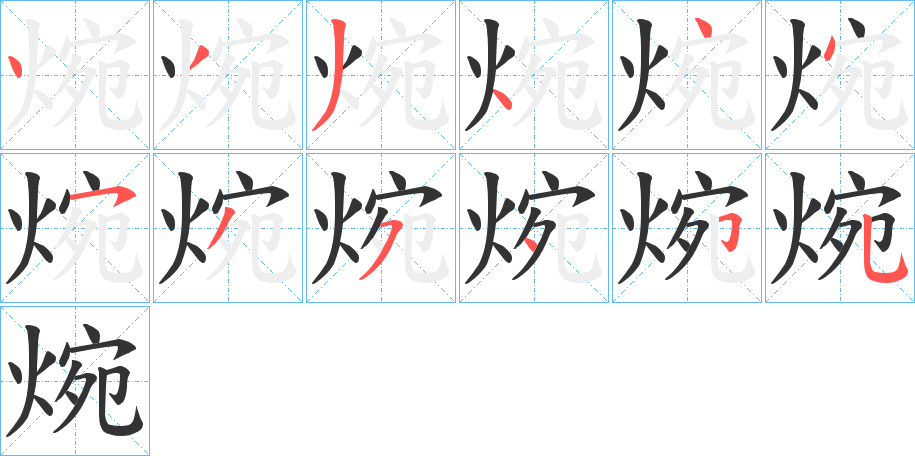焥字的笔画顺序
