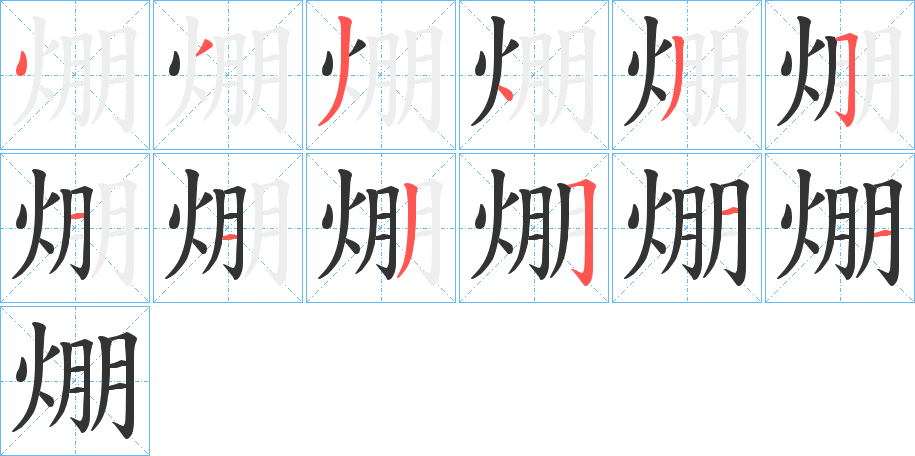 焩字的笔画顺序