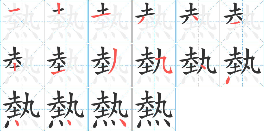 熱字的笔画顺序