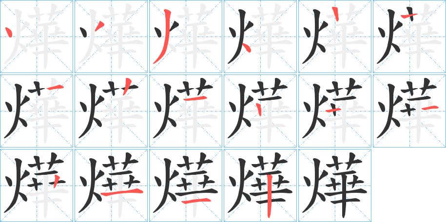 燁字的笔画顺序