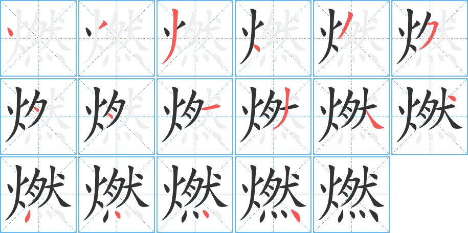 燃字的笔画顺序