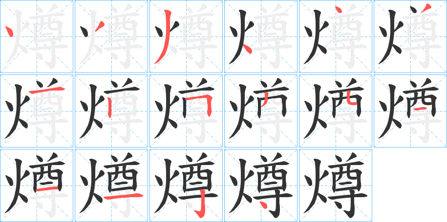 燇字的笔画顺序