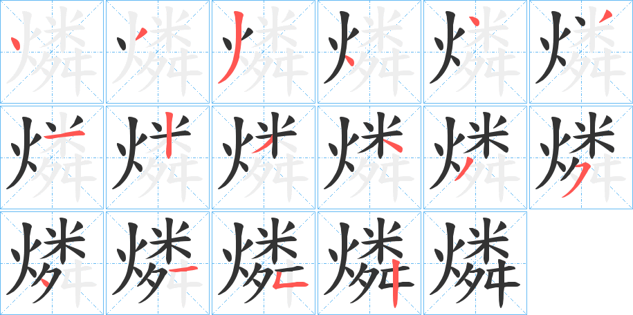 燐字的笔画顺序