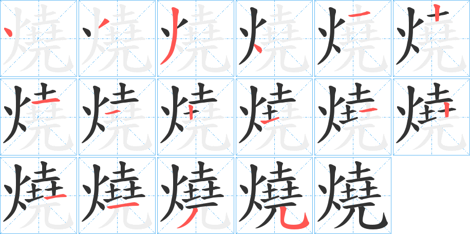 燒字的笔画顺序
