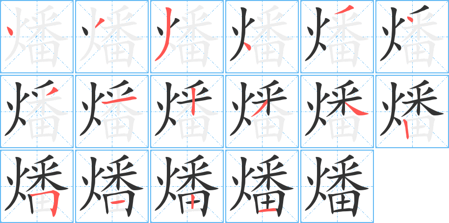 燔字的笔画顺序