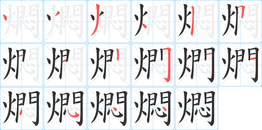 燜字的笔画顺序