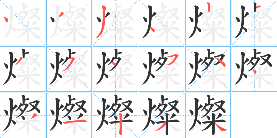 燦字的笔画顺序