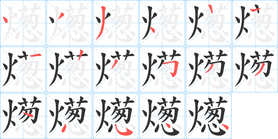 燪字的笔画顺序