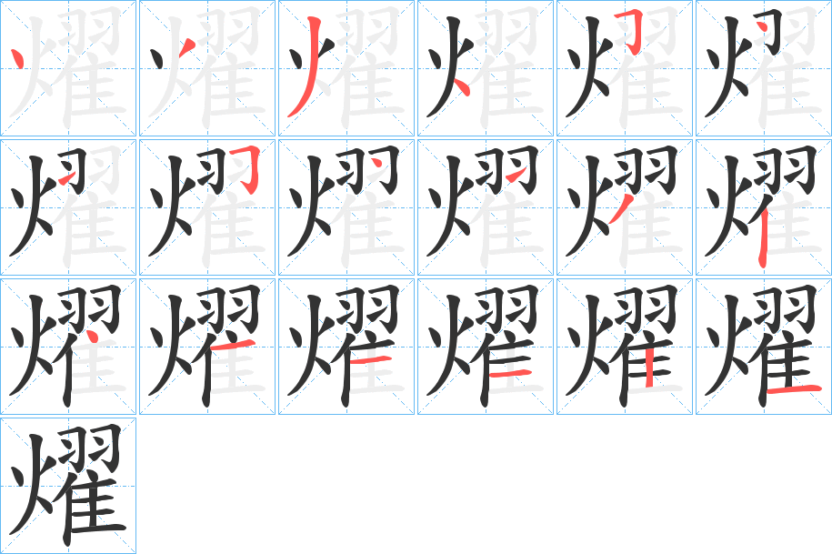 燿字的笔画顺序