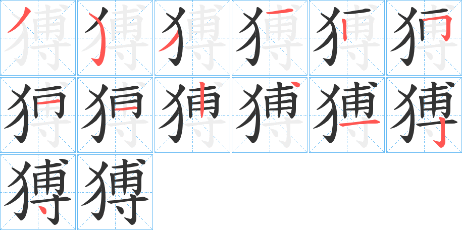 猼字的笔画顺序