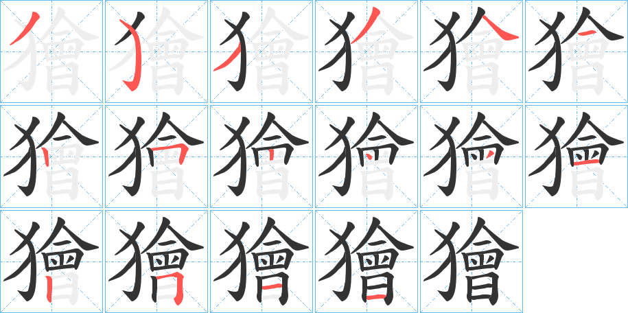 獪字的笔画顺序