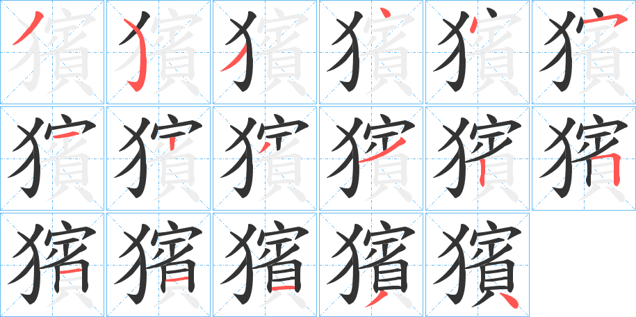 獱字的笔画顺序