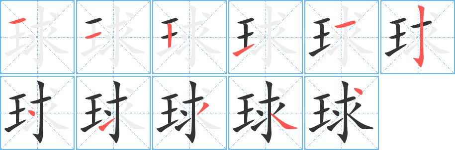 球字的笔画顺序