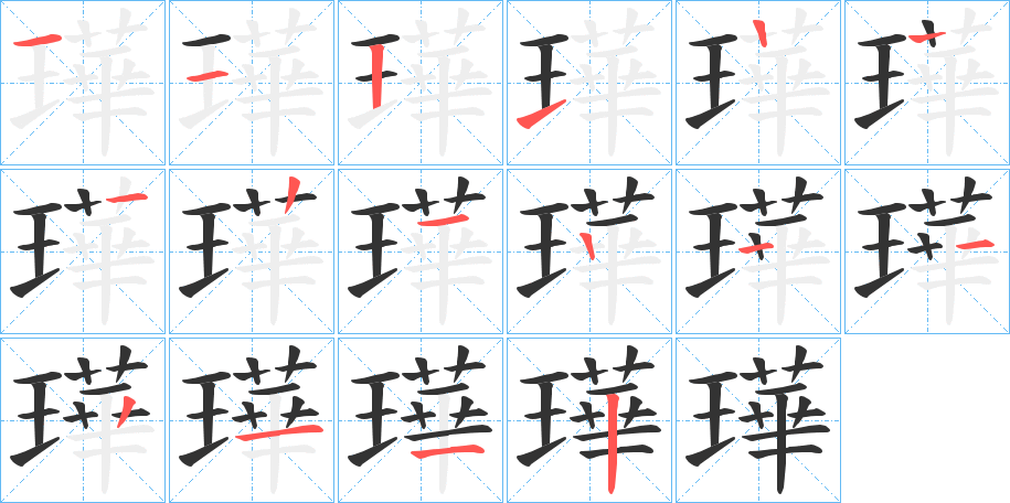 璍字的笔画顺序
