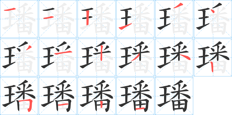 璠字的笔画顺序