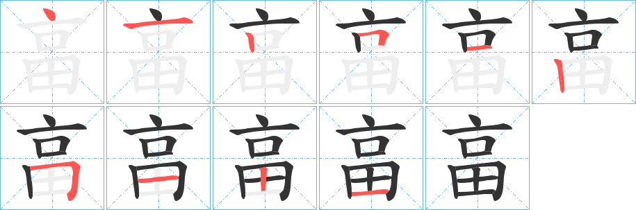 畗字的笔画顺序