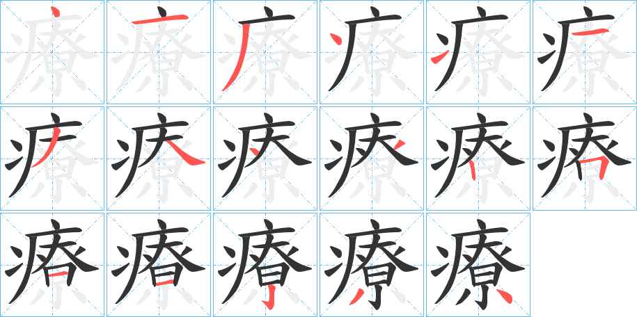療字的笔画顺序