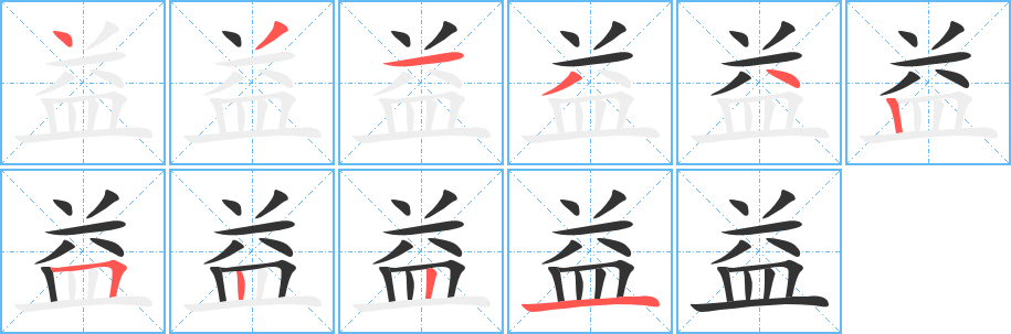 益字的笔画顺序