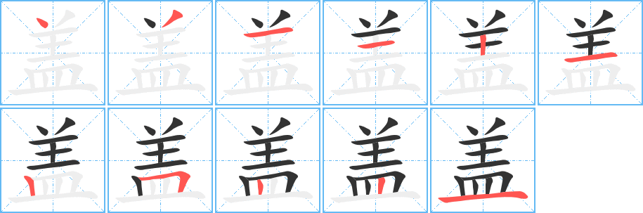 盖字的笔画顺序