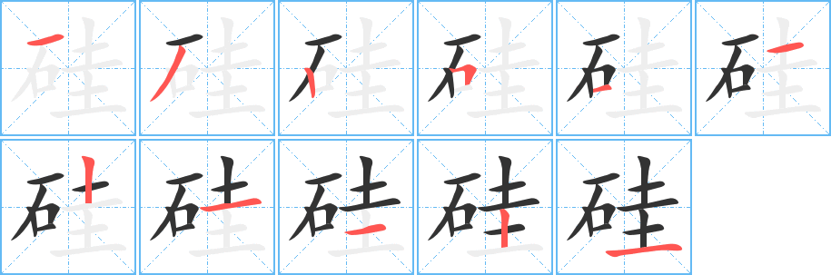 硅字的笔画顺序