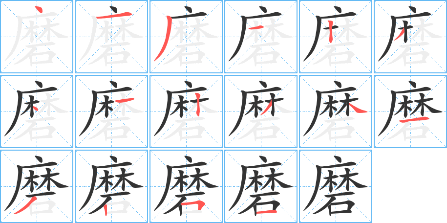磨字的笔画顺序