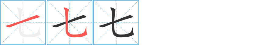 七字的笔画顺序