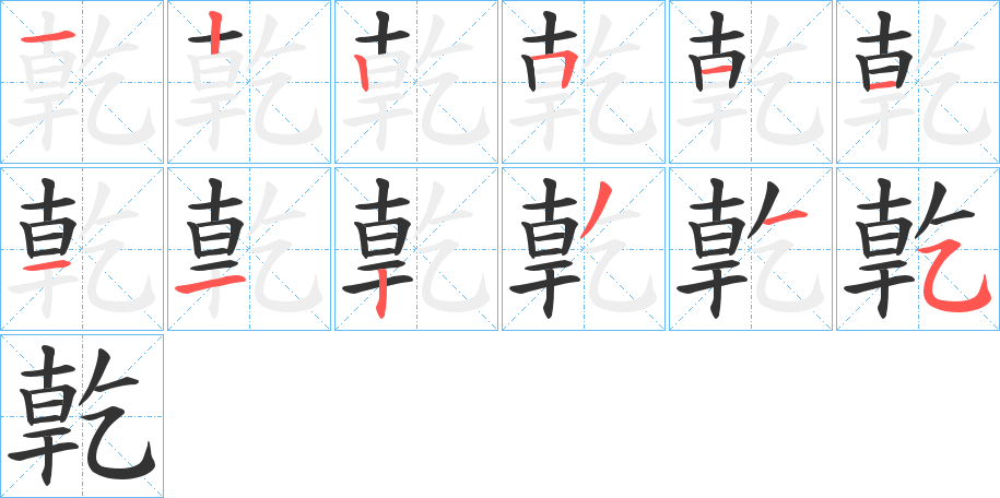 亁字的笔画顺序