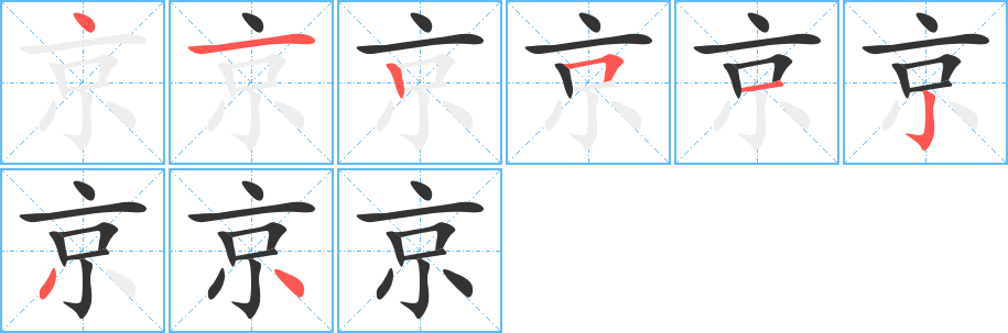 京字的笔画顺序