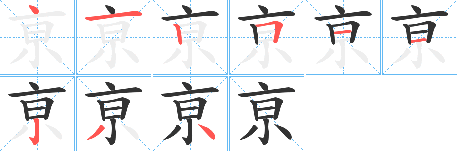 亰字的笔画顺序